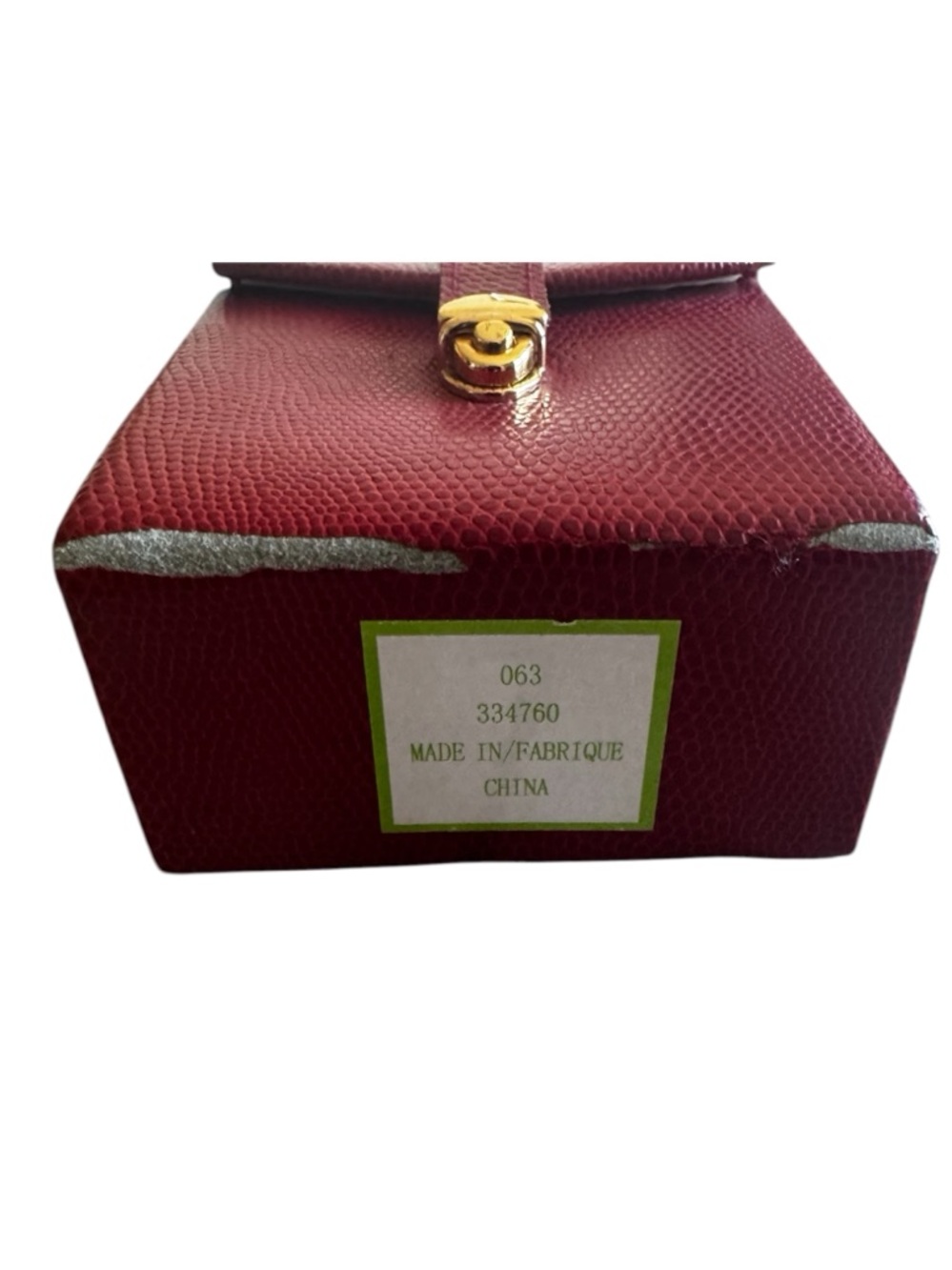 VINTAGE Burgundy Faux Textured Leather Foldout Travel Mini Jewelry Box - Picture 9 of 9
